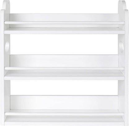 3 Tier Bamboo Spice Rack, Spice Rack Organizer, Seasoning Jars Rack Shelf Spice Organizer for Kitchen Counter or Wall Mounting, Spice Storage Holder with handles, Jars Not Included, White - Image 7