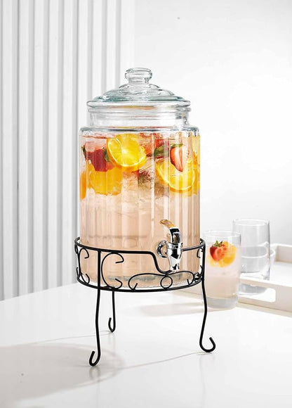 MosJos 2 PACK 1.5 Gallon Drink dispenser, Glass Beverage Dispenser With Elegant Stand Stand, Drink Dispensers for Parties With Spigot 100% Leakproof. Perfect For Parties And Daily Use - Image 8
