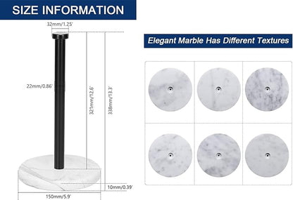 NearMoon Standing Paper Towel Holder, Kitchen Paper Towel Tissue Holder- for Bathroom Countertop, Standard or Jumbo-Sized Roll Paper (with Marble Base, Matte Black) - Image 3
