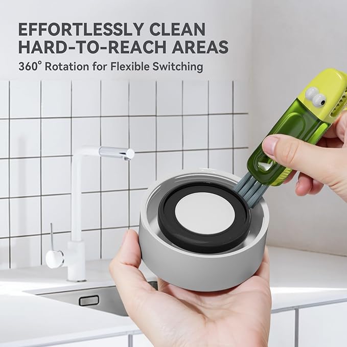 3 in 1 Cup Lid Gap Cleaning Brush Set, Multifunctional Bottle Cleaning Brush, Silicone Cup Lid Gap Cleaner, Home Kitchen Crevice Cleaning Tools (Multicolored-3PCS) - Image 3