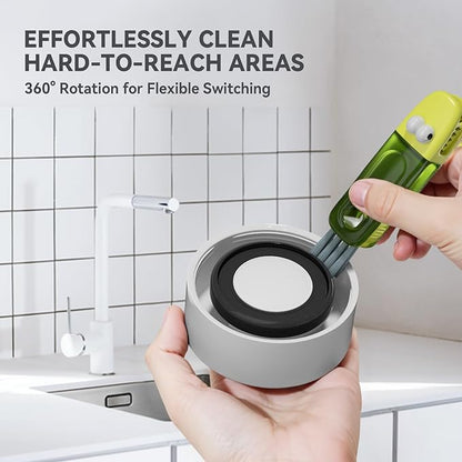 3 in 1 Cup Lid Gap Cleaning Brush Set, Multifunctional Bottle Cleaning Brush, Silicone Cup Lid Gap Cleaner, Home Kitchen Crevice Cleaning Tools (Multicolored-3PCS) - Image 3