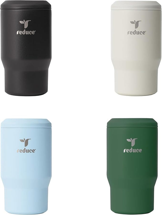 Reduce 4-in-1 Drink Cooler -Versatile Can & Bottle Holder with Vacuum Insulation-Keeps Drinks Cold Up to 4 Hours-Includes Bottle Opener-Fits Cupholders & Dishwasher Safe-14oz- Classic Coolers - 4 Pack