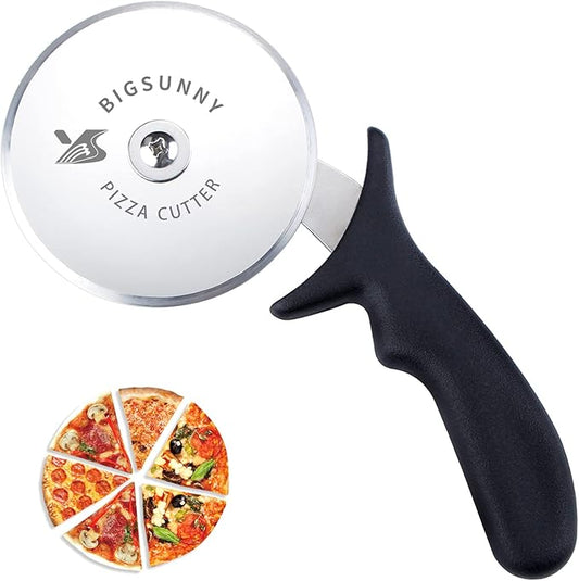 MSY BIGSUNNY Pro Pizza Cutter, Stainless Steel Pizza Cutter Wheel, with Super Sharp Pizza Slicer Dia 4-inch(10cm), Dishwasher Safe by MSYBIGSUNNY