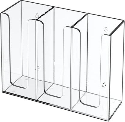 Richboom Acrylic Coffee Cup and Lid Storage Organizer Holder, 3 Compartments, Clear by Richboom