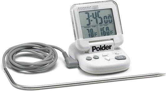 Polder Digital In-Oven Thermometer/Timer, White