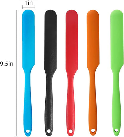 5 Pcs Silicone Jar Spatulas,Sourdough Spatula with Long Handle,Cake Cream Butter Spatulas(5 Pcs) - Image 6
