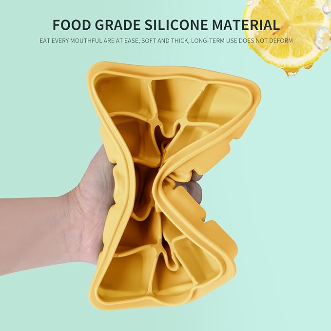Tvmania Ice Cube Trays Set of 2, Easy Release 15 Flexible Silicone Ice Cube Molds with Removable Lid Reusable Freezer Ice Trays Stackable for Whiskey, Baby Food, BPA Free (yellow) - Image 5
