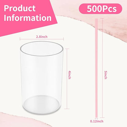 500 Pcs Pink Coffee Stir Sticks Set Coffee Stirrers Holder Acrylic Stir Stick Holder Bar Straws Cocktail Straws Drink Stirrers for Coffee Bar Cocktail Milk Tea Restaurant Home Kitchen Party Supplies - Image 2