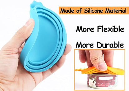 Comtim Pet Food Can Cover Silicone Can Lids for Dog and Cat Food(Universal Size,One fit 3 Standard Size Food Cans) (Blue/Purple) - Image 3