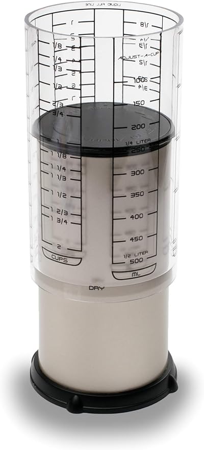 KitchenArt Professional Series 2 Cup Adjust-A-Cup, Champagne Satin, Adjustable, 1/8 to 2-Cup by KitchenArt