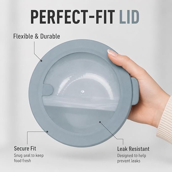 Pera Mixing Bowls with Lids Set, 8 Piece (4 Bowls + 4 Airtight Lids), BPA Free Nesting Kitchen Bowl Set for Mixing & Food Storage, Microwave & Dishwasher Safe (Blue)