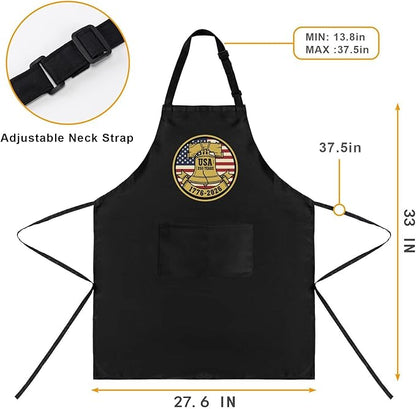Us 250 Years Of Freedoms Apron With Pocket For Mens