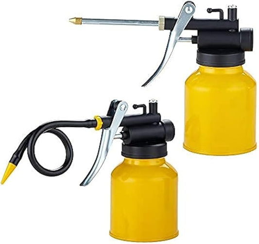 Hand Pump Oiler Can Professional Level 8 oz. Capacity Pump Oiler with Metal & Long Flex Spout by USUNRISE