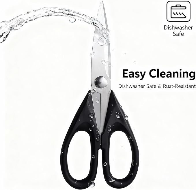 Multipurpose Kitchen Shears, 8.7" Professional Heavy-Duty Scissors, Dishwasher Safe, Rust-Resistant Stainless Steel, Ergonomic Soft Grip Handles for Cooking and Home Use - Image 3