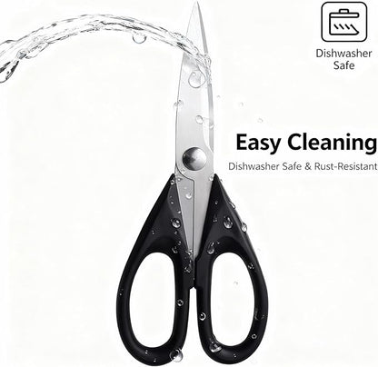 Multipurpose Kitchen Shears, 8.7" Professional Heavy-Duty Scissors, Dishwasher Safe, Rust-Resistant Stainless Steel, Ergonomic Soft Grip Handles for Cooking and Home Use - Image 3