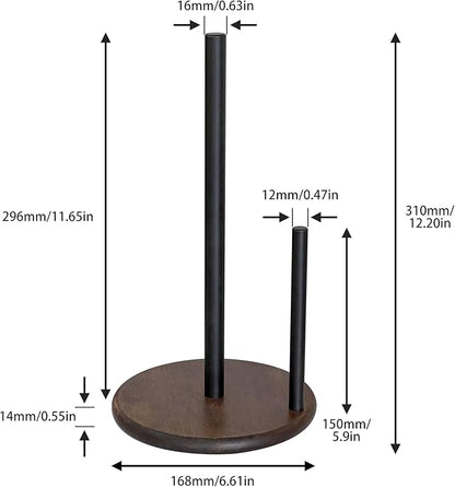Paper Towel Holder Countertop with Real Wood Round Base, Farmhouse Paper Towel Holder Stand for Kitchen Dining Table Home Decor - Image 7