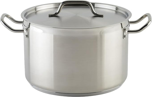 Winco Heavy-Duty Stainless Steel Stock Pot with Cover, 12 Quart by Winco