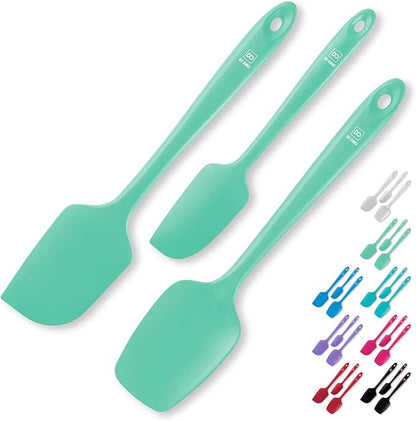 DI ORO Silicone Spatula Set - Rubber Kitchen Spatulas for Baking, Cooking, & Mixing - 600°F Heat-Resistant & BPA Free Silicone Scraper Spatulas for Nonstick Cookware - Dishwasher Safe (3pc, Mint) by DIORO