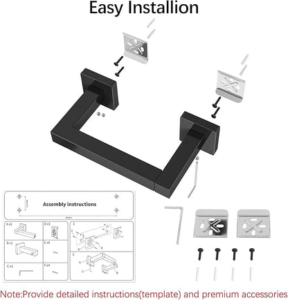 FEILERN Toilet Paper Holder, Wall Mounted Post Pivoting Square Tissue Holders Roll Holder Hangers for Bathroom, Commercial Toilet Paper Dispenser, Matte Black