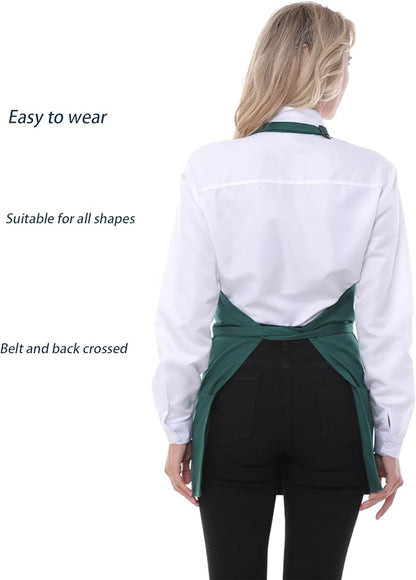 Aprons for Women with 3 Pockets, Server Apron, Aprons for Cooking, Chef Apron, Comfortable Material Adjustable