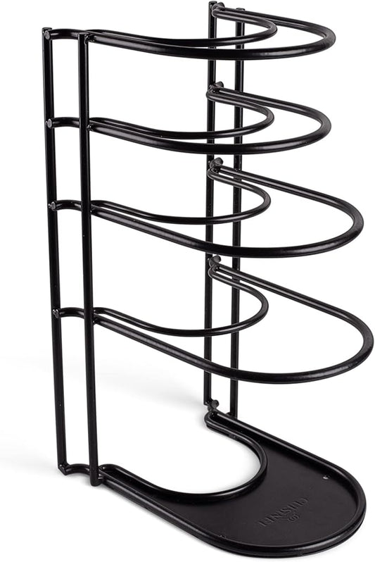 Cuisinel Pots and Pans Organizer Rack - 60 to 100-LBS Capacity Extremely Heavy Duty - 8mm Thick - Made in India - Matte-Black 15.9"-Tall 5-Tier Space Saving Kitchen Cookware Storage by Cuisinel