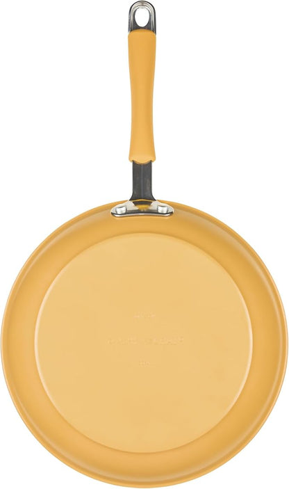Rachael Ray Cucina Ceramic Cookware Set - 13 Pieces - Ceramic Pots and Pans Set w/Nonstick Frying Pans, Saute Pan, Saucepans, Stockpot, Lids, Pan Protectors & Cooking Utensils - Turmeric - Image 12