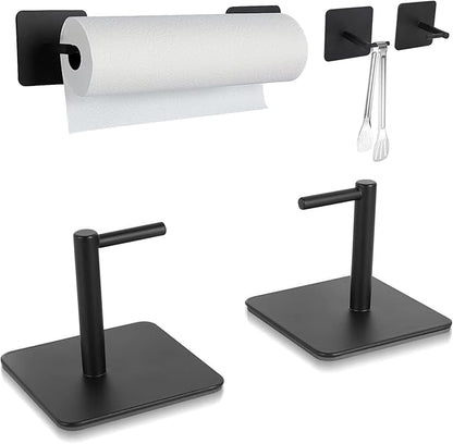 Paper Towel Holder Black Magnetic Mount Paper Tower Bar with Strong Magnetic Backing - for Kitchen,Refrigerator,Grill,Toolbox,Garage,Shop