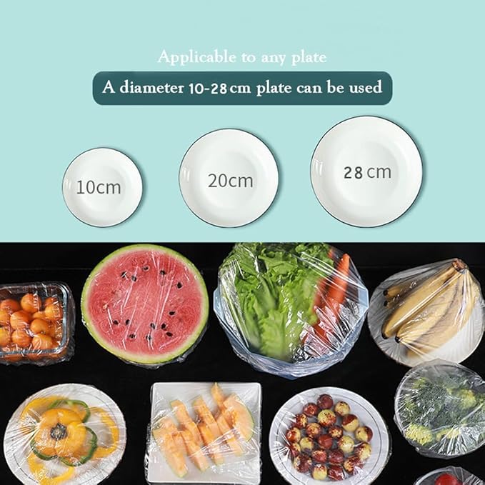 160 pcs Disposable Bowl Covers - Food Cover Stretch Edging, Stretchable Plastic Wrap, Elastic Storage Wraps for Storage Containers, Disposable Fresh Keeping Bag Plastic Cover for Bowl for Family - Image 6