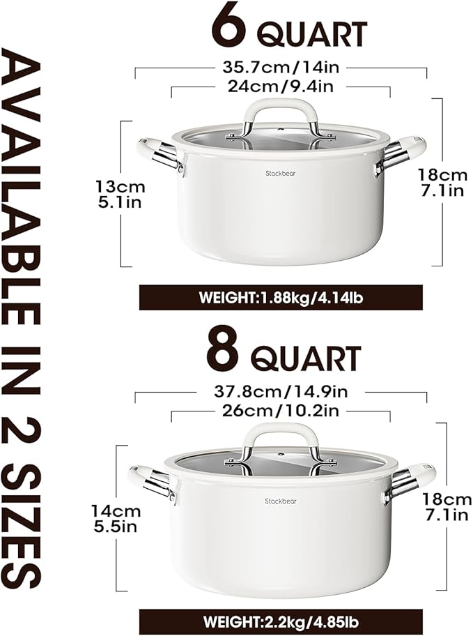 Stockpot 6 Quart, Tri-Ply 18/10 Stainless Steel Stock Pot with Lid, Induction Ready Cooking Pot for All Cooktops, Dishwasher Safe Soup Pot for Kitchen, Home, Gift for Cooker Mom and Dad