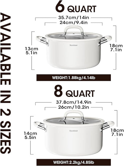 Stockpot 6 Quart, Tri-Ply 18/10 Stainless Steel Stock Pot with Lid, Induction Ready Cooking Pot for All Cooktops, Dishwasher Safe Soup Pot for Kitchen, Home, Gift for Cooker Mom and Dad