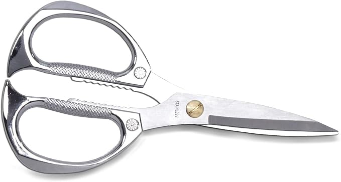 7.5in Stainless Steel Kitchen Scissors, Heavy Duty Shears for Chicken, Meat, Food, Vegetables, BBQ (Silver) - Image 6