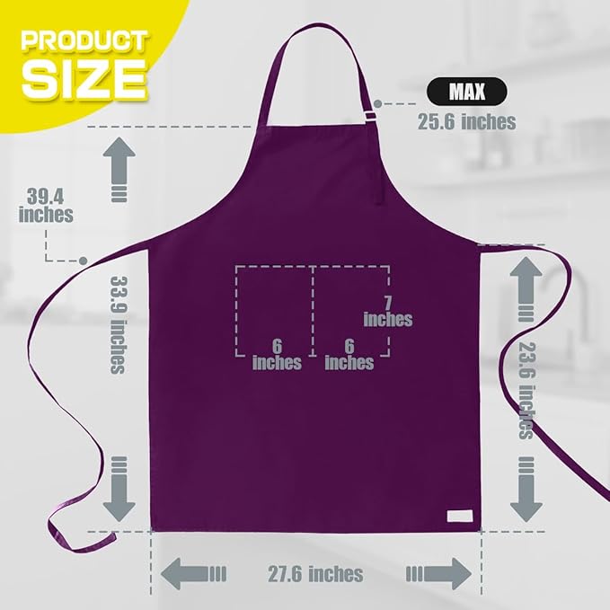 ROTANET Extra Large Apron for Men Adjustable Bib Aprons with 2 Pockets Cooking Kitchen Women Chef Water & Oil Resistant - Image 2