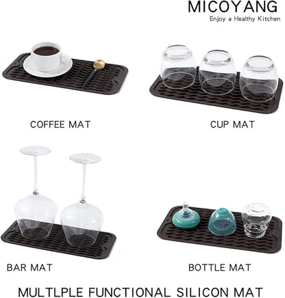 MicoYang Silicone Dish Drying Mat for Multiple Usage,Easy clean,Eco-friendly,Heat-resistant Silicone Mat for Kitchen Counter or Sink,Refrigerator or Drawer Liner Coffee S 12 inches x 6 inches - Image 4