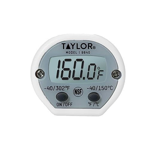 Taylor Instant Read Digital Meat Thermometer for Grill, BBQ & Kitchen, NSF Approved, Fast Internal Temperature Readings, F/C Switchable Display, Battery Included, Pocket Sleeve Clip, White - Image 4