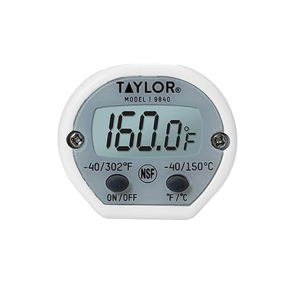Taylor Instant Read Digital Meat Thermometer for Grill, BBQ & Kitchen, NSF Approved, Fast Internal Temperature Readings, F/C Switchable Display, Battery Included, Pocket Sleeve Clip, White - Image 4