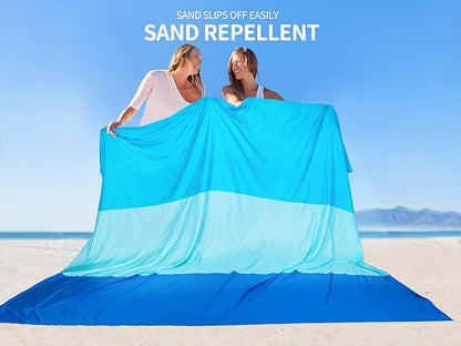 WIWIGO Beach Blanket Waterproof Sandproof Beach Mat 79" X 83"/10'x9'for 2-8 Adults Quick Drying Outdoor Picnic Mat Beach Accessories for Travel, Camping, Hiking - Image 4