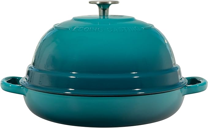 EDGING CASTING Enameled Cast Iron Dutch Oven Pot with Lid, Round Bread Oven for Homemade Sourdough Bread Baking, 6 Quart, Darkcyan - Image 6