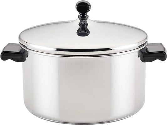 Farberware Classic Stainless Steel 6-Quart Stockpot with Lid, Stainless Steel Pot with Lid, Silver by Farberware
