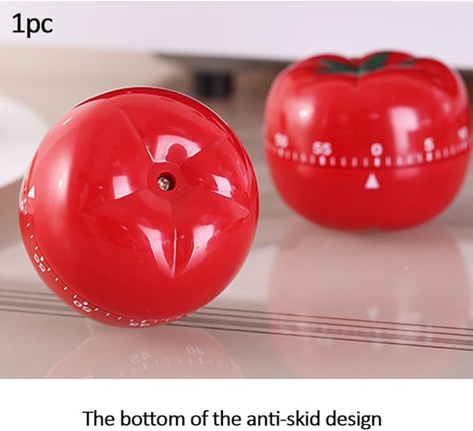 1Pcs Kitchen 60 Minutes Timer, 360 Degree Rotating Tomato Shaped Alarm Timer, Kitchen Cooking Clock, Portable Loud Alarm Counters Reminder for Home Cooking Baking