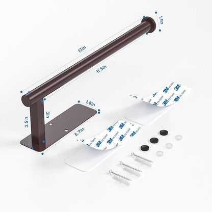ASTOFLI Paper Towel Holder Under Cabinet No Drilling, Self Adhesive Paper Towel Holder Wall Mount for Kitchen Rack, Under Counter Napin Holder No Drill,RV, 304 Stainless Steel, Oil Rubbed Bronze 2Pack - Image 2