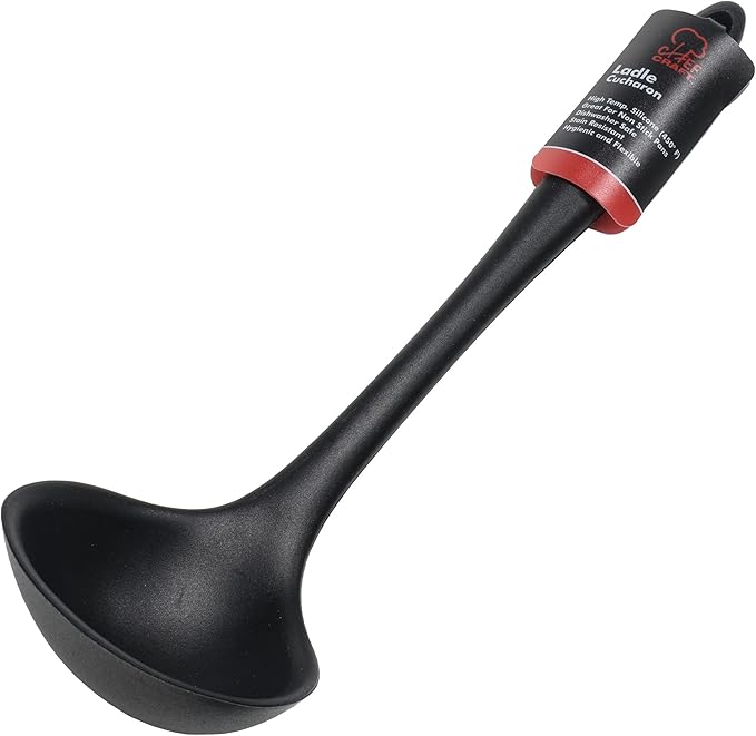 Chef Craft Premium Silicone Cooking Ladle, 11.25 inch, Black - Image 2