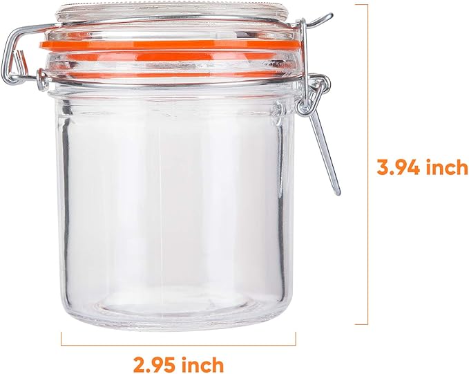Glass Jars With Airtight Lids, Mason Jars 8 oz,Glass Jar With Leak Proof Rubber Gasket 250ml,Storage Jars With Hinged Lid for Home and Kitchen,12 Pack - Image 2