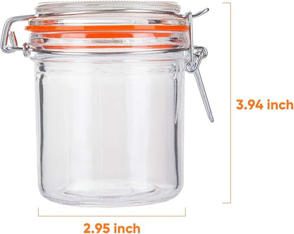 Glass Jars With Airtight Lids, Mason Jars 8 oz,Glass Jar With Leak Proof Rubber Gasket 250ml,Storage Jars With Hinged Lid for Home and Kitchen,12 Pack - Image 2