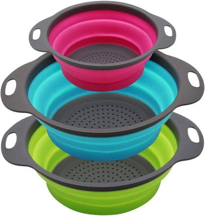 New and improved- Set of 3 Niklye Ultimate Kitchen Strainers—1×10” & 2×12” Collapsible Silicone Colanders. Now more durable and robust for everyday use with pasta, veggies, fruit & more. by Unknown