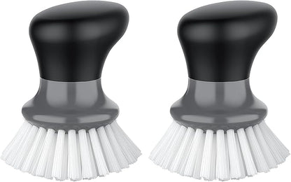 MR.SIGA Dish Scrub Brush, Palm Brush Dish Scrubber with Ergonomic Grip, Kitchen Brushes for Dishes, Gray, Pack of 2 by MRSIGA