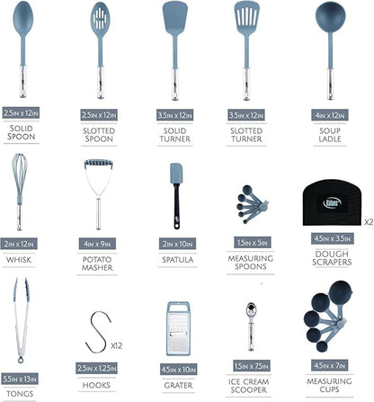 Kitchen Utensils Set 35 PCS Cooking Utensils Set, Nonstick and Heat Resistant Nylon Stainless Steel Silicone Spatula Set - Kitchen Gadgets Home Essentials Kitchen Accessories, Apartment Must Haves - Image 2
