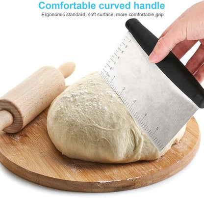 UUBAAR Bench Scraper & Chopper - 6 Inch Stainless Steel Dough Cutter with Contoured Grip, Multi-Purpose Kitchen Tool for Baking Cooking, Food Scraper Chopper & Pastry Knife - Image 6
