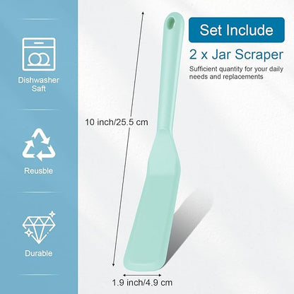 Zopeal 2 Pieces Crepe Spatula Silicone Narrow Skinny Flipper Long Heat Resistant Cooking Pancake Spatula Non Stick for Cooking Egg Burgers Pizza Pancake Steak Omelet(Light Blue)