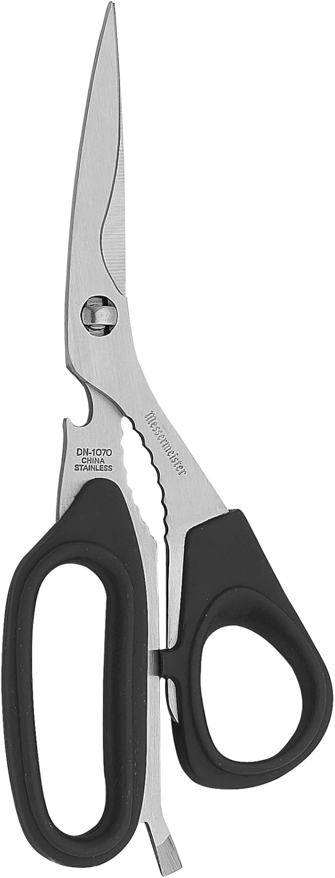 Messermeister 8.5-Inch Take-Apart Utility Shears, Black - Includes Screwdriver, Nut Cracker, Jar Lid Opener/Gripper, Bottle Opener & Bone + Twig Cutter - Suitable for Right-Handed Users by Messermeister