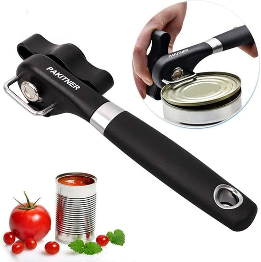 PAKITNER- Safe Cut Can Opener, Smooth Edge Can Opener - Handheld Easy Turn Knob, Manual Can Opener, Ergonomic Smooth Edge, Food Grade Stainless Steel Cutting Tool for Kitchen & Restaurant by PAKITNER